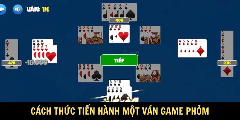 Cách thức tiến hành một ván game Phỏm
